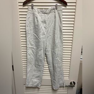 H&M Women’s Linen Blend Dress Pants Beige Trousers Slacks Size 4 EUR 36